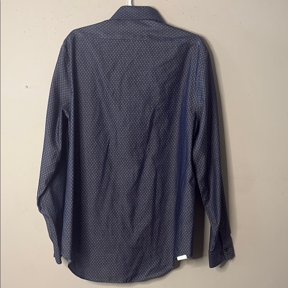 Calvin Klein Blue Dress Shirt Classic Long Sleeve - Picture 8 of 11